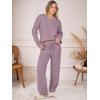 imageANRABESS Womens Pajama Fuzzy Fleece 2 Piece Long Sleeve Top Wide Leg Pants Lounge Matching Pj Sets 2025 Fall Winter OutfitsPurple