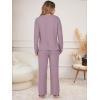 imageANRABESS Womens Pajama Fuzzy Fleece 2 Piece Long Sleeve Top Wide Leg Pants Lounge Matching Pj Sets 2025 Fall Winter OutfitsPurple