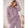 imageANRABESS Womens Pajama Fuzzy Fleece 2 Piece Long Sleeve Top Wide Leg Pants Lounge Matching Pj Sets 2025 Fall Winter OutfitsPurple