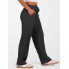 imageANRABESS Womens Ribbed Knit Lounge Pajama Pants Soft Fuzzy Comfy Straight Leg Drawstring Fall Loose Pj Bottoms with PocketsBlack