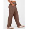 imageANRABESS Womens Ribbed Knit Lounge Pajama Pants Soft Fuzzy Comfy Straight Leg Drawstring Fall Loose Pj Bottoms with PocketsDark Brown