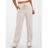 imageANRABESS Womens Ribbed Knit Lounge Pajama Pants Soft Fuzzy Comfy Straight Leg Drawstring Fall Loose Pj Bottoms with PocketsLight Khaki