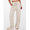 imageANRABESS Womens Ribbed Knit Lounge Pajama Pants Soft Fuzzy Comfy Straight Leg Drawstring Fall Loose Pj Bottoms with PocketsLight Khaki