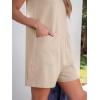 imageANRABESS Womens Romper Casual Loose Sleeveless 2025 Summer One Piece Outfit Crewneck Short Jumpsuit Overall Outfits ampamp PocketsApricot