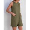 imageANRABESS Womens Romper Casual Loose Sleeveless 2025 Summer One Piece Outfit Crewneck Short Jumpsuit Overall Outfits ampamp PocketsArmy Green