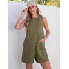 imageANRABESS Womens Romper Casual Loose Sleeveless 2025 Summer One Piece Outfit Crewneck Short Jumpsuit Overall Outfits ampamp PocketsArmy Green