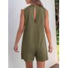 imageANRABESS Womens Romper Casual Loose Sleeveless 2025 Summer One Piece Outfit Crewneck Short Jumpsuit Overall Outfits ampamp PocketsArmy Green