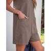 imageANRABESS Womens Romper Casual Loose Sleeveless 2025 Summer One Piece Outfit Crewneck Short Jumpsuit Overall Outfits ampamp PocketsCoffee Grey