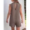 imageANRABESS Womens Romper Casual Loose Sleeveless 2025 Summer One Piece Outfit Crewneck Short Jumpsuit Overall Outfits ampamp PocketsCoffee Grey
