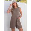 imageANRABESS Womens Romper Casual Loose Sleeveless 2025 Summer One Piece Outfit Crewneck Short Jumpsuit Overall Outfits ampamp PocketsCoffee Grey