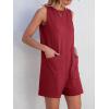 imageANRABESS Womens Romper Casual Loose Sleeveless 2025 Summer One Piece Outfit Crewneck Short Jumpsuit Overall Outfits ampamp PocketsDark Red