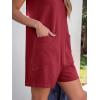 imageANRABESS Womens Romper Casual Loose Sleeveless 2025 Summer One Piece Outfit Crewneck Short Jumpsuit Overall Outfits ampamp PocketsDark Red