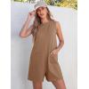 imageANRABESS Womens Romper Casual Loose Sleeveless 2025 Summer One Piece Outfit Crewneck Short Jumpsuit Overall Outfits ampamp PocketsLight Brown