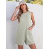imageANRABESS Womens Romper Casual Loose Sleeveless 2025 Summer One Piece Outfit Crewneck Short Jumpsuit Overall Outfits ampamp PocketsLight Green