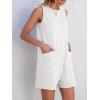 imageANRABESS Womens Romper Casual Loose Sleeveless 2025 Summer One Piece Outfit Crewneck Short Jumpsuit Overall Outfits ampamp PocketsWhite