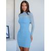 imageANRABESS Womens Sexy Bodycon Mesh Ruched Mini Dresses Mock Neck Slim Fall Long Sleeve Cocktail Party Going Out Short DressBlue