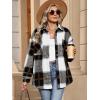 imageANRABESS Womens Sherpa Fleece Lined Flannel Plaid Shirt Jackets Fuzzy Warm Button Down Shacket with Pockets 2025 Fall OutfitsBlack Brown Plaid