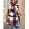 imageANRABESS Womens Sherpa Fleece Lined Flannel Plaid Shirt Jackets Fuzzy Warm Button Down Shacket with Pockets 2025 Fall OutfitsBurgundy Plaid