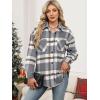 imageANRABESS Womens Sherpa Fleece Lined Flannel Plaid Shirt Jackets Fuzzy Warm Button Down Shacket with Pockets 2025 Fall OutfitsGrey Khaki Plaid