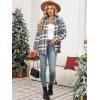 imageANRABESS Womens Sherpa Fleece Lined Flannel Plaid Shirt Jackets Fuzzy Warm Button Down Shacket with Pockets 2025 Fall OutfitsGrey Khaki Plaid