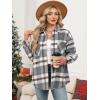 imageANRABESS Womens Sherpa Fleece Lined Flannel Plaid Shirt Jackets Fuzzy Warm Button Down Shacket with Pockets 2025 Fall OutfitsGrey Khaki Plaid