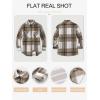 imageANRABESS Womens Sherpa Fleece Lined Flannel Plaid Shirt Jackets Fuzzy Warm Button Down Shacket with Pockets 2025 Fall OutfitsLight Brown Plaid
