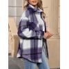 imageANRABESS Womens Sherpa Fleece Lined Flannel Plaid Shirt Jackets Fuzzy Warm Button Down Shacket with Pockets 2025 Fall OutfitsPurple Plaid