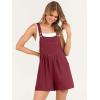 imageANRABESS Womens Summer Casual Rompers Bib Short Overalls Loose Linen Jumpsuit Beach Outfits Travel Vacation ClothesRed