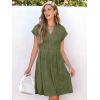 imageANRABESS Womens Summer V Neck Cap Sleeve Tunic Short Dress 2025 Casual Fit Textured Aline Beach Vacation SundressArmy Green