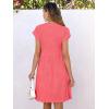 imageANRABESS Womens Summer V Neck Cap Sleeve Tunic Short Dress 2025 Casual Fit Textured Aline Beach Vacation SundressCoral