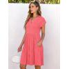 imageANRABESS Womens Summer V Neck Cap Sleeve Tunic Short Dress 2025 Casual Fit Textured Aline Beach Vacation SundressCoral