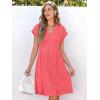 imageANRABESS Womens Summer V Neck Cap Sleeve Tunic Short Dress 2025 Casual Fit Textured Aline Beach Vacation SundressCoral