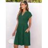 imageANRABESS Womens Summer V Neck Cap Sleeve Tunic Short Dress 2025 Casual Fit Textured Aline Beach Vacation SundressGreen