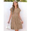 imageANRABESS Womens Summer V Neck Cap Sleeve Tunic Short Dress 2025 Casual Fit Textured Aline Beach Vacation SundressKhaki