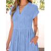 imageANRABESS Womens Summer V Neck Cap Sleeve Tunic Short Dress 2025 Casual Fit Textured Aline Beach Vacation SundressLight Blue