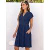 imageANRABESS Womens Summer V Neck Cap Sleeve Tunic Short Dress 2025 Casual Fit Textured Aline Beach Vacation SundressNavy Blue
