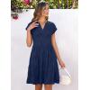 imageANRABESS Womens Summer V Neck Cap Sleeve Tunic Short Dress 2025 Casual Fit Textured Aline Beach Vacation SundressNavy Blue