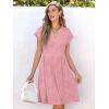 imageANRABESS Womens Summer V Neck Cap Sleeve Tunic Short Dress 2025 Casual Fit Textured Aline Beach Vacation SundressPink