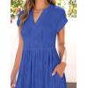 imageANRABESS Womens Summer V Neck Cap Sleeve Tunic Short Dress 2025 Casual Fit Textured Aline Beach Vacation SundressRoyal Blue