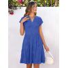 imageANRABESS Womens Summer V Neck Cap Sleeve Tunic Short Dress 2025 Casual Fit Textured Aline Beach Vacation SundressRoyal Blue
