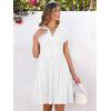 imageANRABESS Womens Summer V Neck Cap Sleeve Tunic Short Dress 2025 Casual Fit Textured Aline Beach Vacation SundressWhite