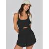imageCaracilia Womens Workout Athletic Romper Summer Sets Short Jumpsuits Onesie Running Outfits Exercise Gym 2025 Trendy ClothesBlack