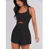 imageCaracilia Womens Workout Athletic Romper Summer Sets Short Jumpsuits Onesie Running Outfits Exercise Gym 2025 Trendy ClothesBlack