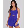 imageCaracilia Womens Workout Athletic Romper Summer Sets Short Jumpsuits Onesie Running Outfits Exercise Gym 2025 Trendy ClothesDark Blue