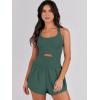 imageCaracilia Womens Workout Athletic Romper Summer Sets Short Jumpsuits Onesie Running Outfits Exercise Gym 2025 Trendy ClothesDark Green