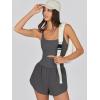 imageCaracilia Womens Workout Athletic Romper Summer Sets Short Jumpsuits Onesie Running Outfits Exercise Gym 2025 Trendy ClothesGrey