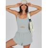 imageCaracilia Womens Workout Athletic Romper Summer Sets Short Jumpsuits Onesie Running Outfits Exercise Gym 2025 Trendy ClothesLight Green