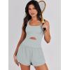 imageCaracilia Womens Workout Athletic Romper Summer Sets Short Jumpsuits Onesie Running Outfits Exercise Gym 2025 Trendy ClothesLight Green