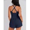 imageCaracilia Womens Workout Athletic Romper Summer Sets Short Jumpsuits Onesie Running Outfits Exercise Gym 2025 Trendy ClothesNavy Blue