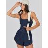 imageCaracilia Womens Workout Athletic Romper Summer Sets Short Jumpsuits Onesie Running Outfits Exercise Gym 2025 Trendy ClothesNavy Blue